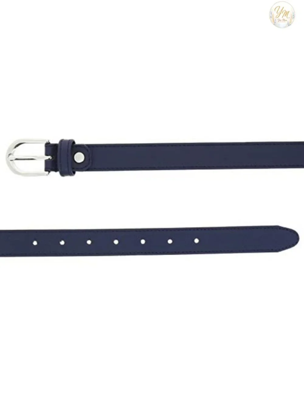 Women's Genuine Italian Leather Belt with Brass Buckle - Made in France